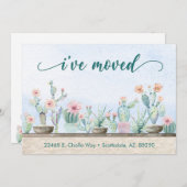 水彩サボテン 引越しました 案内状 (正面/裏面)