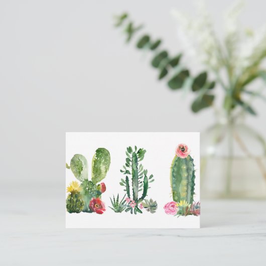 水彩サボテ絵画ン 名刺 (スタンド正面)