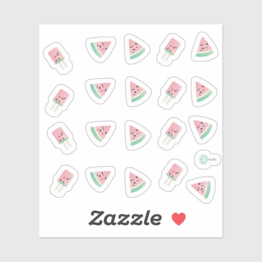 水彩サマースイカポップ シール (シート)