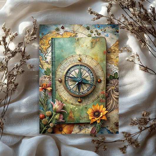 水彩サマーバケーションレトロコンパスプランナー 薄葉紙