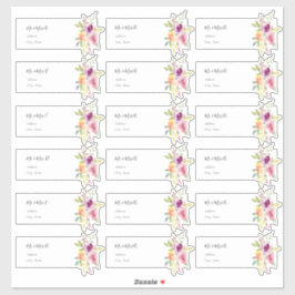 水彩サマーバラゲストアドレス シール