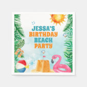 水彩サマービーチパーティー スタンダードカクテルナプキン (正面)