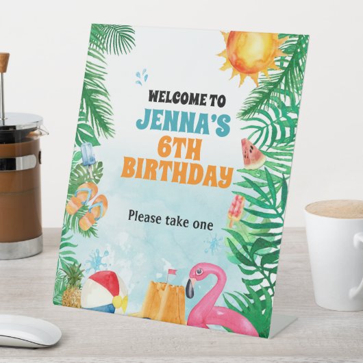 水彩サマービーチパーティー 台座サイン (インサイチュ)