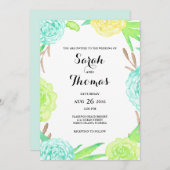 水彩サマーフラワー結婚ズ 招待状 (正面/裏面)
