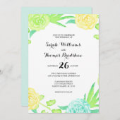 水彩サマーフラワー結婚ズ 招待状 (正面/裏面)