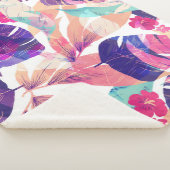 水彩サマーフラワー2 シェルパブランケット (3/4)