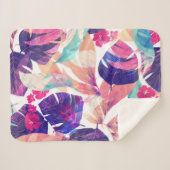 水彩サマーフラワー2 シェルパブランケット (正面(横))