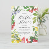 水彩サマーフルーツフローラブライダルシャワー 招待状 (スタンド正面)