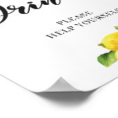 水彩サマーフルーツレモンドリンクサイン ポスター (角)