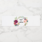 水彩サマーフローラウォーターボトルラベル ペットボトルラベル (シングルラベル)