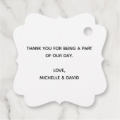 水彩サマーフローラ庭園の結婚式ありがとう フェイバータグ (裏面)