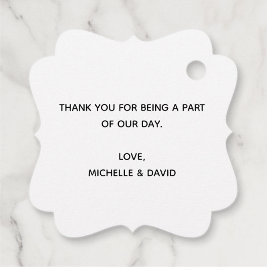 水彩サマーフローラ庭園の結婚式ありがとう フェイバータグ (裏面)