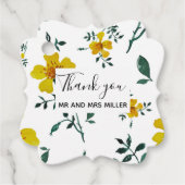 水彩サマーフローラ庭園の結婚式ありがとう フェイバータグ (正面)