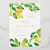 水彩サマーレモン 箔招待状 (正面)