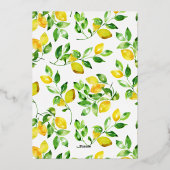水彩サマーレモン 箔招待状 (裏面)
