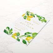 水彩サマーレモン 箔招待状 (回転した状態)