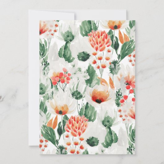 水彩サマーワイルドフラワーブライダルシャワー招待状 (裏面)