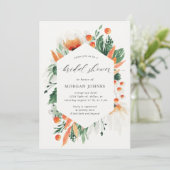 水彩サマーワイルドフラワーブライダルシャワー招待状 (スタンド正面)