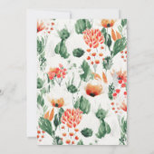 水彩サマーワイルドフラワーブライダルシャワー招待状 (裏面)