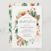 水彩サマーワイルドフラワーブライダルシャワー招待状 (正面/裏面)