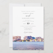 水彩サラソタフロリダスカ絵を描イラ結婚インズ 招待状 (正面)