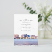 水彩サラソタFlorida Skyline日付を保存 ポストカード (スタンド正面)