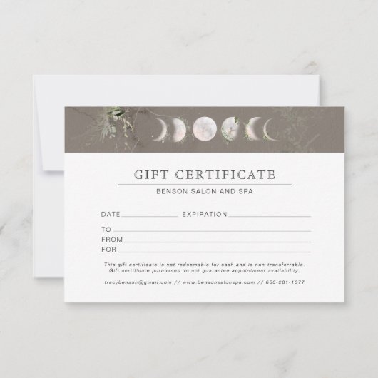 水彩サロン毛 |商品券 (裏面)