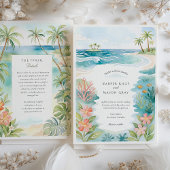 水彩サンアンドレズコロンビア結婚ズ 招待状