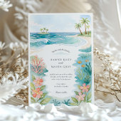 水彩サンアンドレズコロンビア結婚ズ 招待状