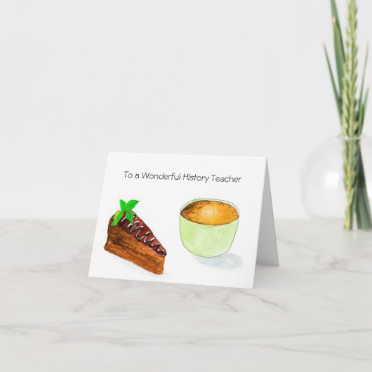 水彩サンキューヒストリ先生カード サンキューカード (正面)