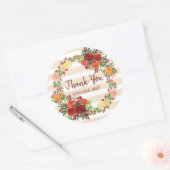 水彩サンキューユーブライダルシャワー結婚ズリース ラウンドシール (封筒)