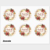 水彩サンキューユーブライダルシャワー結婚ズリース ラウンドシール (シート)