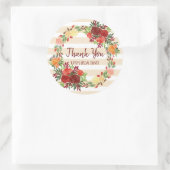 水彩サンキューユーブライダルシャワー結婚ズリース ラウンドシール (バッグ)