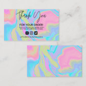水彩サンキュー絵を描(ばちゃばちゃ)跳ねる 名刺 (正面/裏面)