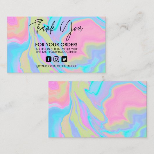 水彩サンキュー絵を描（ばちゃばちゃ）跳ねる 名刺 (正面/裏面)