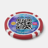 水彩サンクス ビジネス Instagram QRコード ポーカーチップ (シングル)