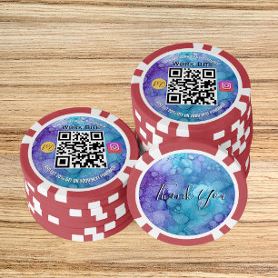 水彩サンクス ビジネス Instagram QRコード ポーカーチップ