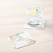 水彩サンゴアイボリー開花と葉 ペーパーコースター (インサイチュ)