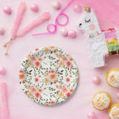 水彩サンゴバラフローラ   PatternPaperプレート ペーパープレート (パーティー)