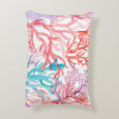 水彩サンゴ下部にシームレスなパターン アクセントクッション (裏面(縦))