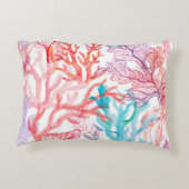 水彩サンゴ下部にシームレスなパターン アクセントクッション (裏面)