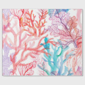 水彩サンゴ下部にシームレスなパターン ラッピングペーパー (フラット)