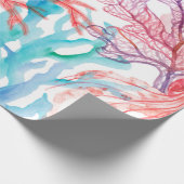 水彩サンゴ下部にシームレスなパターン ラッピングペーパー (角)