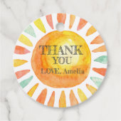 水彩サンシャインかわいい太陽ありがとう フェイバータグ (正面)