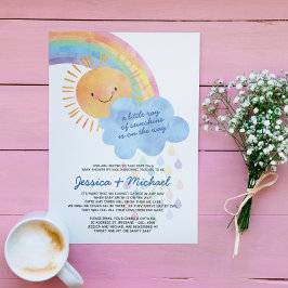 水彩サンシャインレインボーベビーシャワーバイメール 招待状