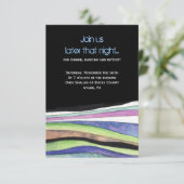 水彩サンセットこうもりバー(ユダヤ教の)バル・ミツバーパーティーカード 招待状 (スタンド正面)