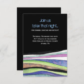 水彩サンセットこうもりバー(ユダヤ教の)バル・ミツバーパーティーカード 招待状 (正面/裏面)