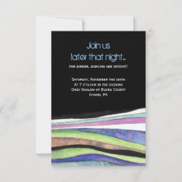 水彩サンセットこうもりバー（ユダヤ教の）バル・ミツバーパーティーカード 招待状