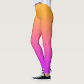 水彩サンセットオレンジからピンクへのグラデーショングラデーション  レギンス (左)