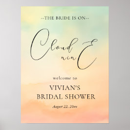 水彩サンセットオンクラウド9ブライダルシャワーへようこそ ポスター